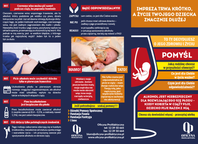 Ulotka: Profilaktyka FAS dla dzieci i młodzieży