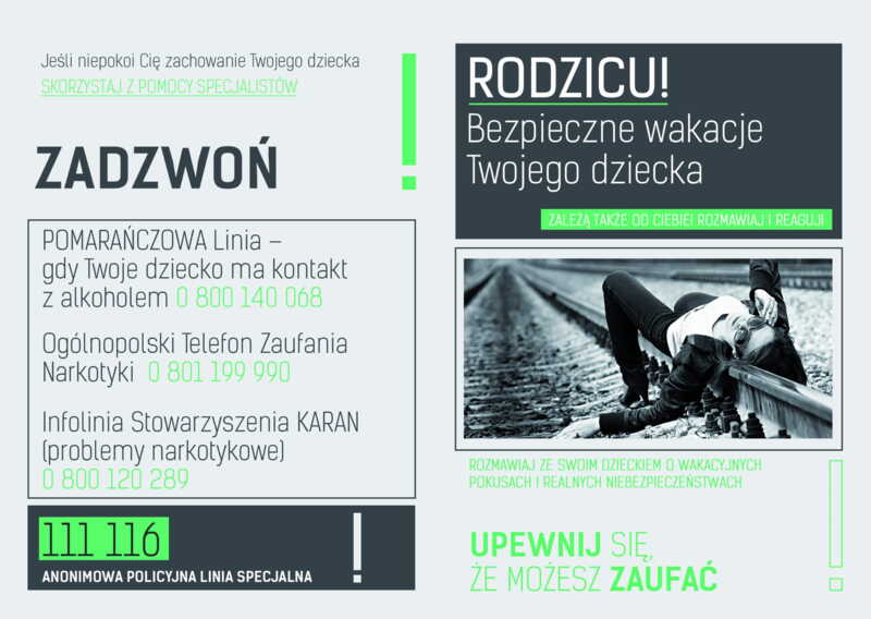 Ulotka: Bezpieczne wakacje Twojego dziecka