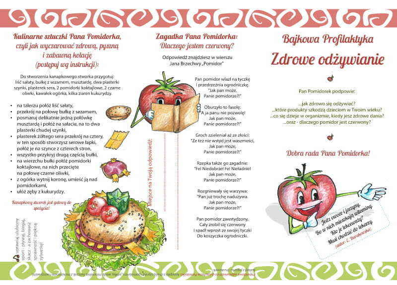 Ulotka: „Pan Pomidorek radzi” Bajkowa Profilaktyka – Zdrowe odżywianie