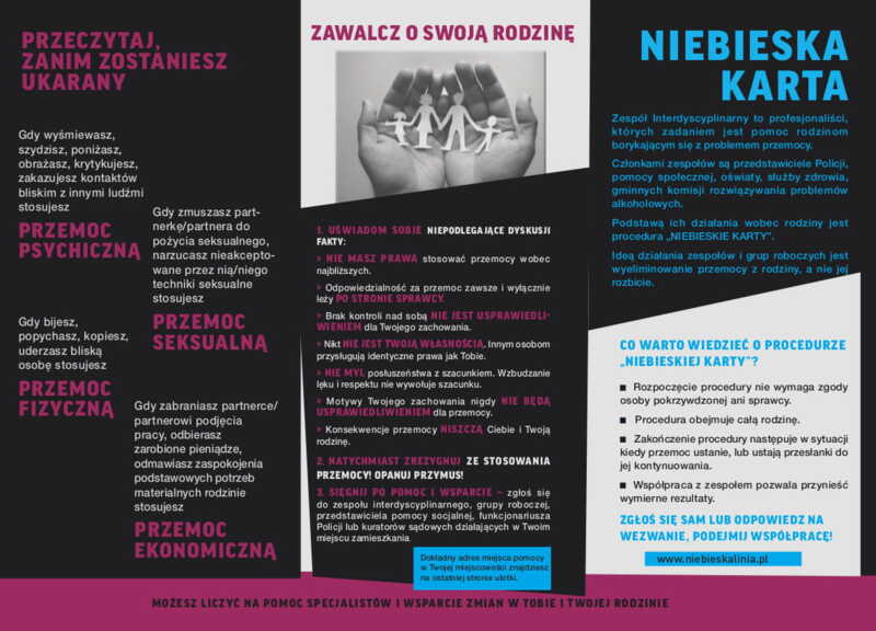 Ulotka: Profilaktyka przemocy domowej - sprawca