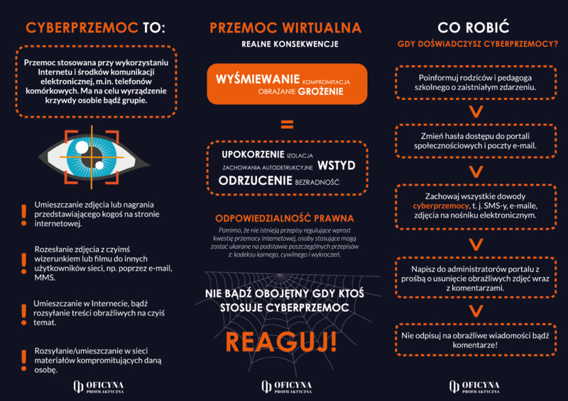 Ulotka: Cyberprzemoc nie rani ciała lecz duszę (Młodzież)