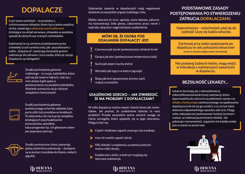 Ulotka: Dopalacze to wyroby kolekcjonerskie. Mit! (Rodzice)