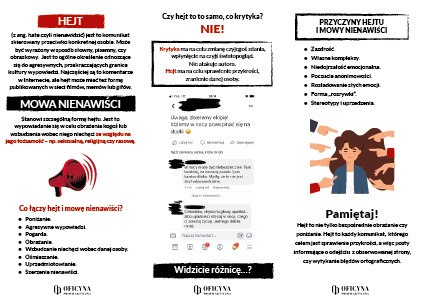 Ulotka: Hejt i mowa nienawiści (Młodzież)
