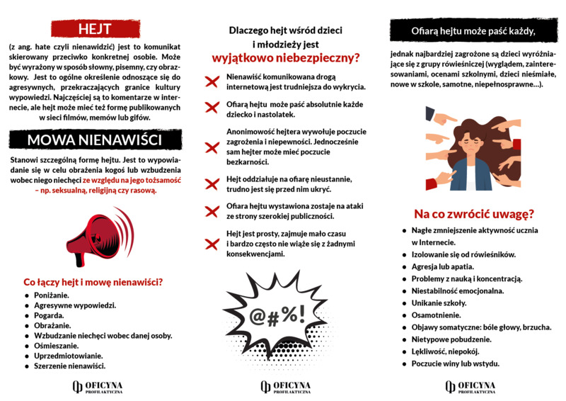 Ulotka: Hejt i mowa nienawiści (Pedagodzy)