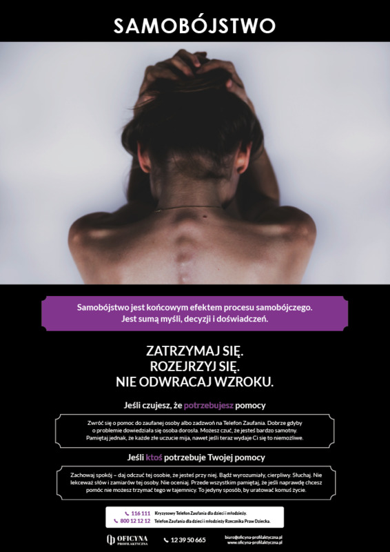 Plakat: Samobójstwo (Młodzież)