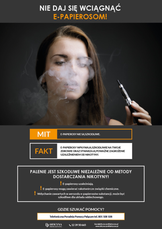 Plakat: E-papierosy (Uczniowie)