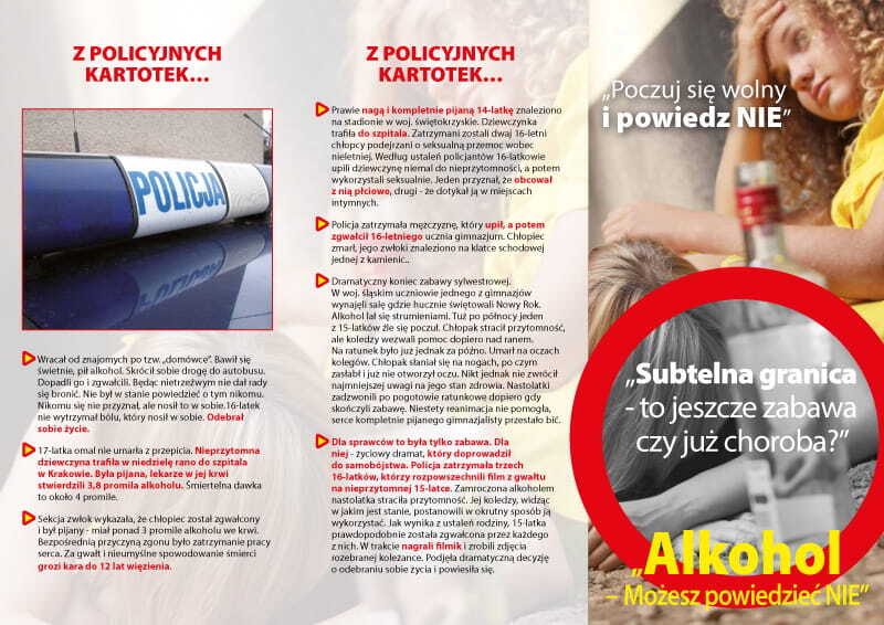 Ulotka: Profilaktyka uzależnienia od alkoholu dla młodzieży