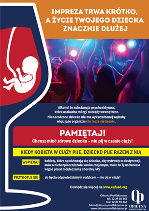 Plakat: Chcesz mieć zdrowe dziecko - nie pij w czasie ciąży