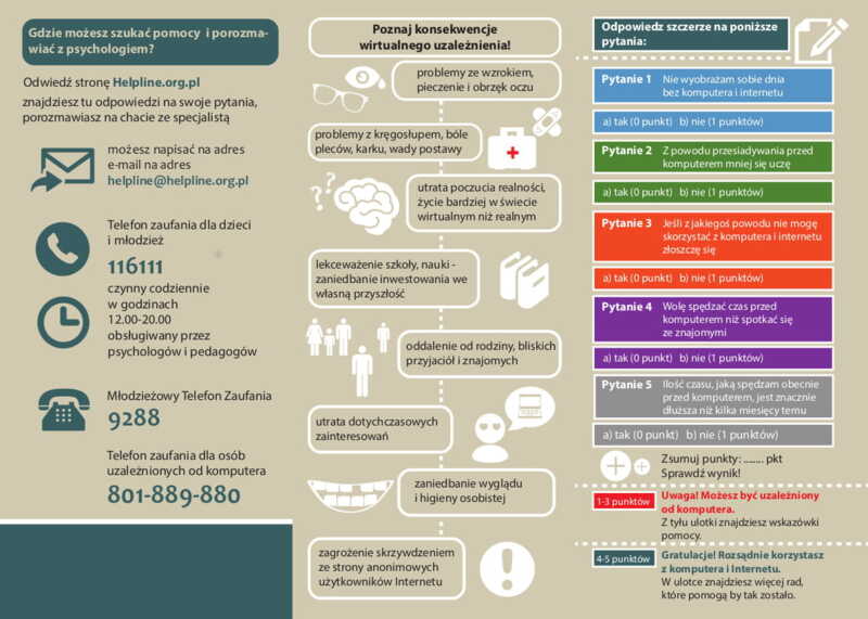 Ulotka: Profilaktyka uzależnienia od komputera i internetu