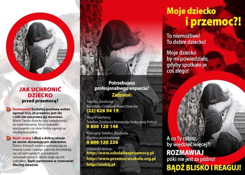 Ulotka: Profilaktyczna rola rodzica w obliczu doświadczania i stosowania przemocy przez dziecko