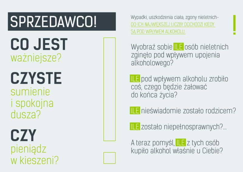 Ulotka: Wakacje bez alkoholu (dla sprzedawców)