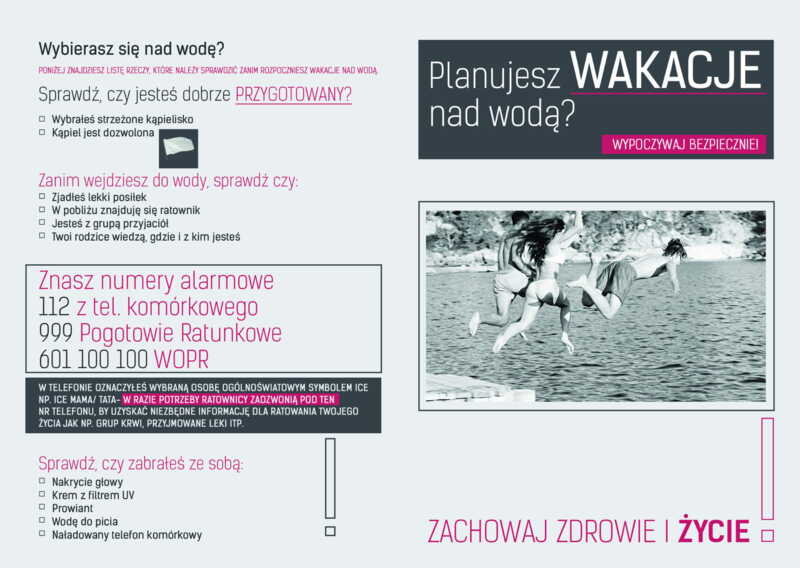Ulotka: Bezpieczny wypoczynek nad wodą