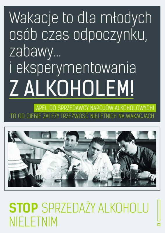 Plakat: Wakacje bez alkoholu (dla sprzedawców)